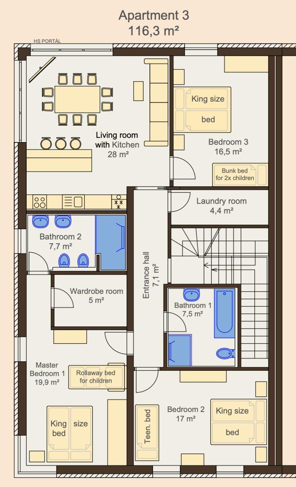 Familyvilla, New 4 Luxury Big Apartments, Parking Apartamento